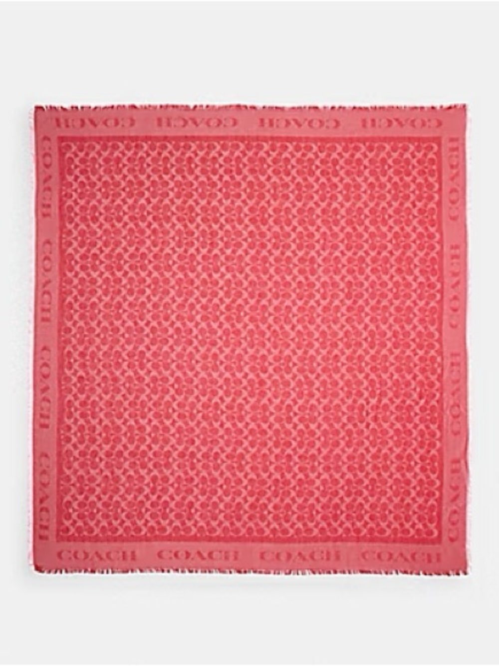 NWT COACH Signature Jacquard Oversized Square Scarf Fuchsia